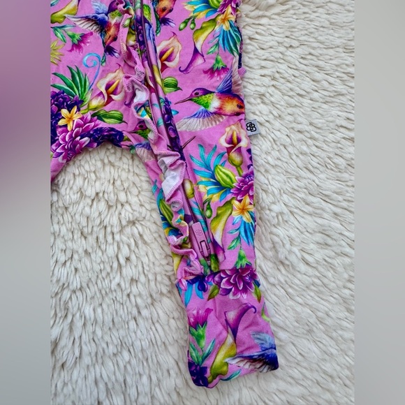 Girls 0-3 months Little Bum Bums Hummingbird bamboo pajamas - Picture 3 of 5